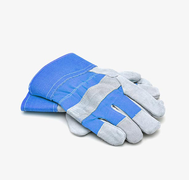 blue work gloves